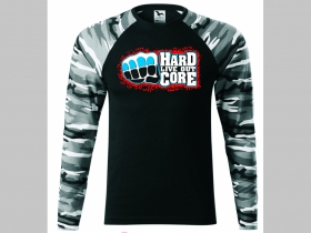 Hardcore Live out pánske tričko (nie mikina!!) s dlhými rukávmi vo farbe " metro " čiernobiely maskáč gramáž 160 g/m2 materiál 100%bavlna